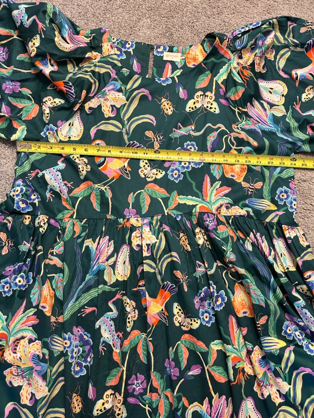 Gorman Ladybug & Friends Green Smock Dress AU 20 US 16 Plus Size Nature Print - Picture 5 of 7